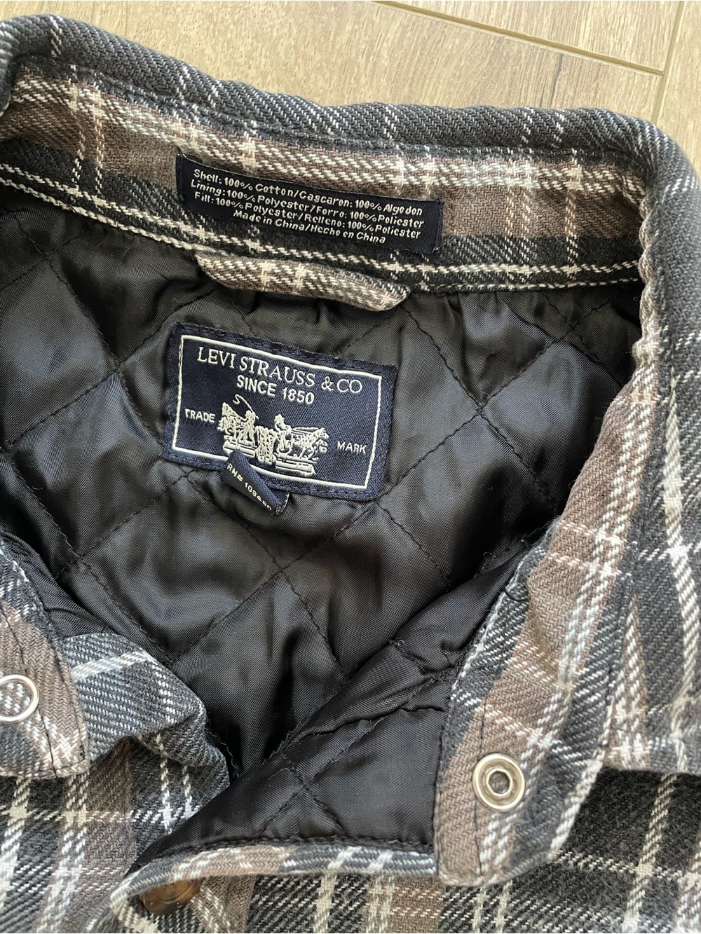 Vintage Levi’s lined insulated plaid work jacket oversized 90s y2k L quilted - Picture 2 of 3